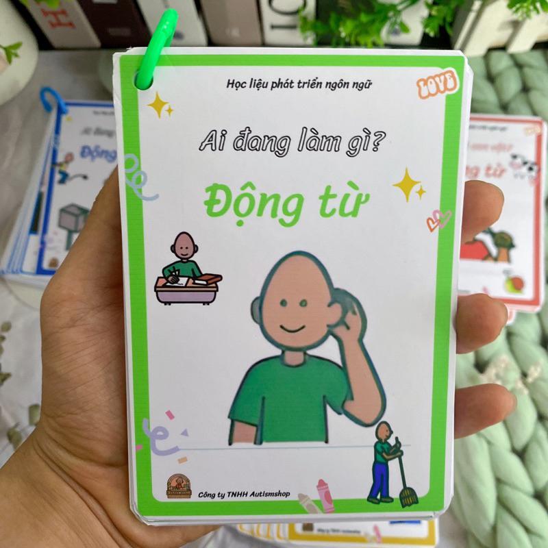 Học liệu 100 thẻ phát triển ngôn ngữ "Động từ" Ai đang làm gì Autismshop-duoc-ban-tai-Autismshop.vn-Đồ chơi sách học liệu giáo dục đặc biệt