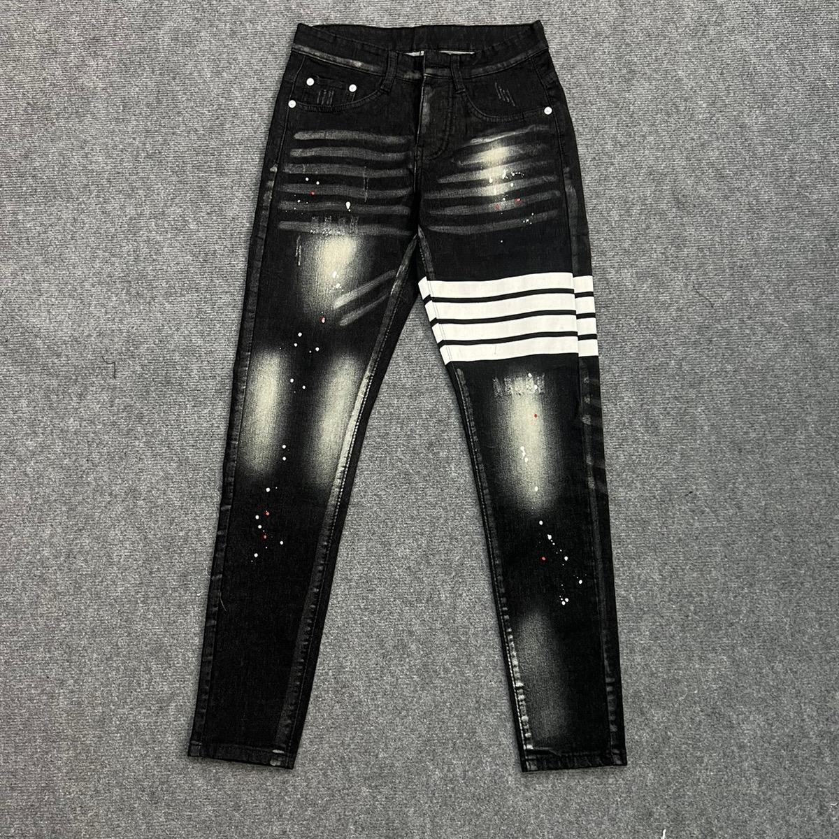 Mã Quần Jean Nam 4 Cúc , Khói Vảy Sơn 4 Vạch.Chất Demin Cotton. Menswear Pants-duoc-ban-tai-BB-STore 2023