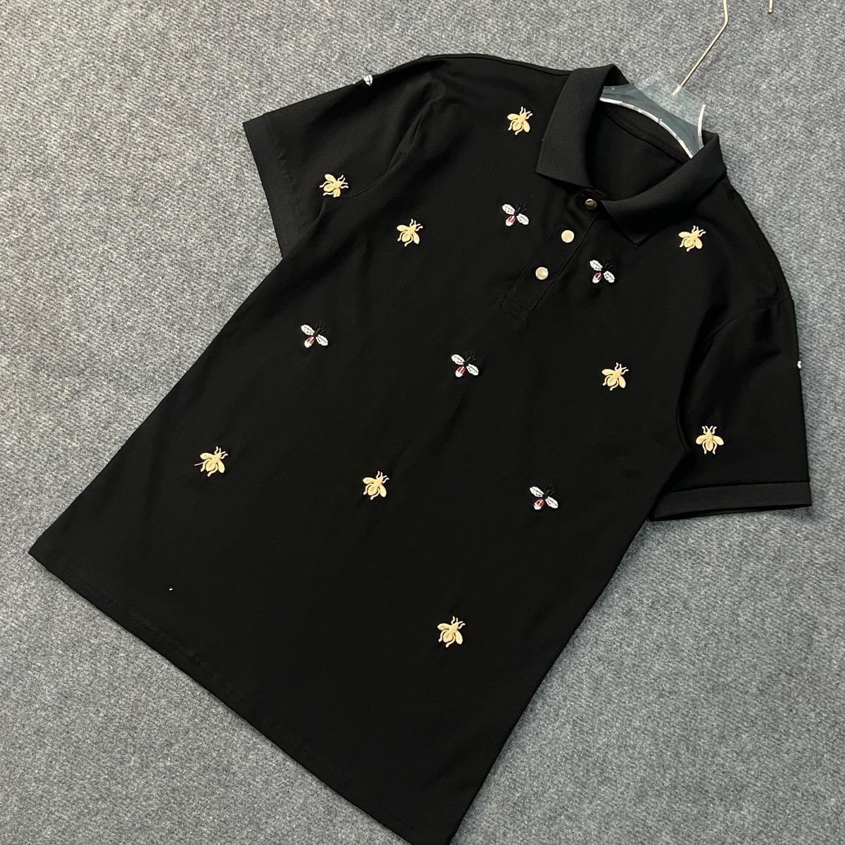 Mã Áo Thun Trụ Nam Cao Cấp Thêu Ong Cúc Kim Loại  Bấm, Áo Có 2 Màu Đen Trắng, Chất Cotton Co Dãn. Menswear Polo Có Cổ Shirt-duoc-ban-tai-BB-STore 2023