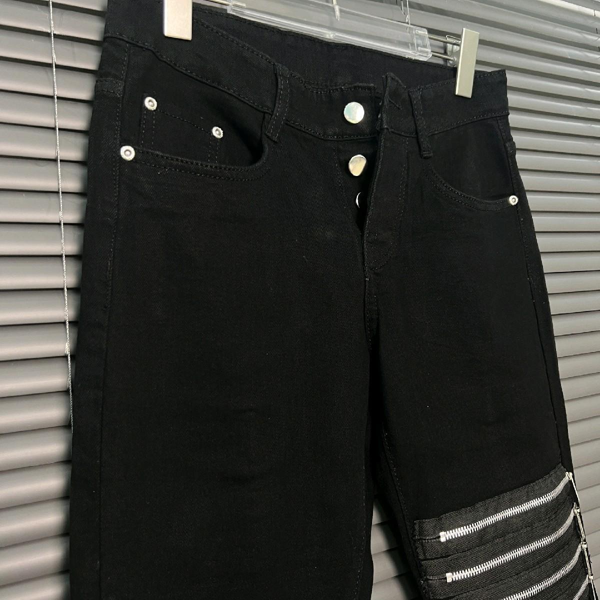 Mã Quần Jean Nam Đen Cao Cấp  4 Khoá Kéo Ở Gối, Chất Liệu Demin Cotton Co Giản. Menswear Pants Có Túi-duoc-ban-tai-BB-STore 2023