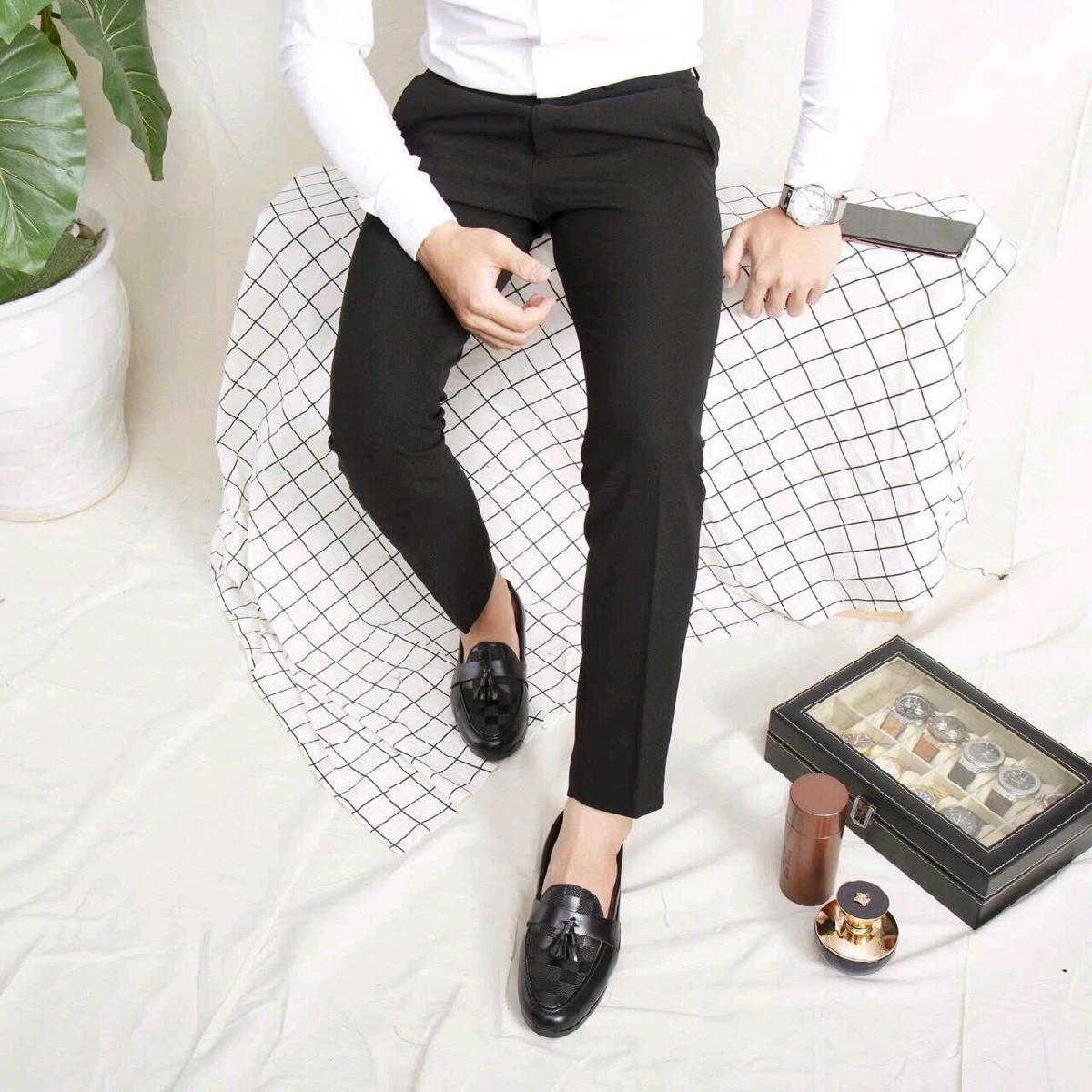 Mã Quần Tây Âu Cao Cấp Co Dãn Dáng Hàn Quốc , Quần Có 3 Màu Đen - Xám- Kem Menswear Nam Pants Jean-duoc-ban-tai-BB-STore 2023