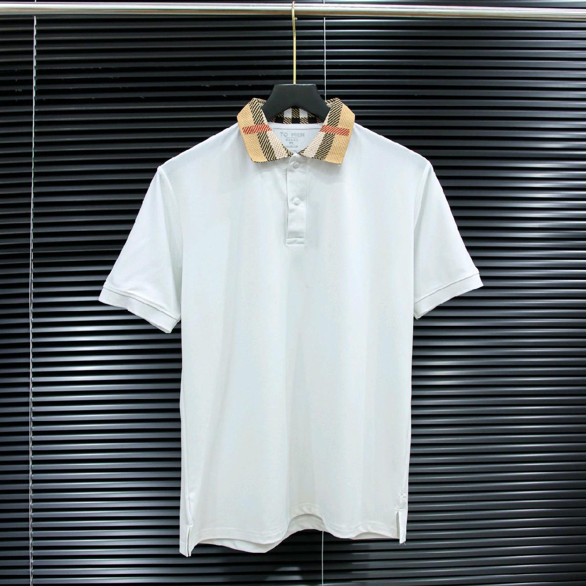 Áo Polo Nam Cao Cấp Bo Cổ Dệt Gai Hoạ Tiết B.R - Chất Cotton Gai Dệt Kim Sợi Nhỏ - Đen/Trắng - Size M/L/XL/XXL Menswear Ngắn Tay-duoc-ban-tai-BB-STore 2023