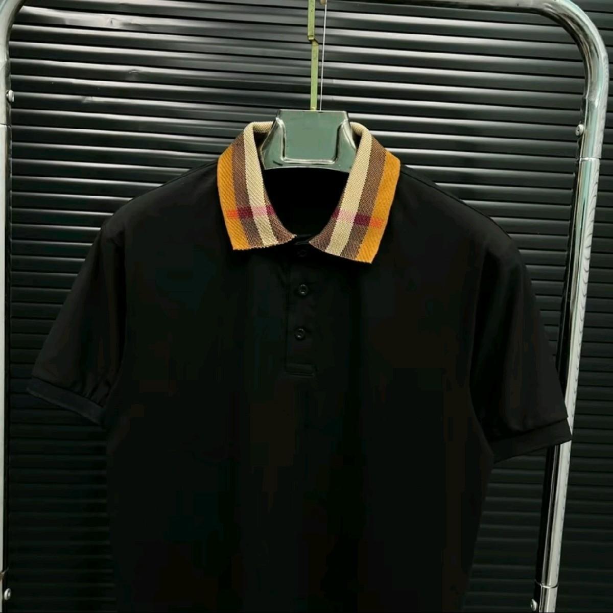 Mã Áo Thun Trụ Bo Cổ Dệt Hoạ Tiết B.R, Áo Có 2 Màu Đen Trắng, Chất Cotton. Menswear Nam Polo-duoc-ban-tai-BB-STore 2023