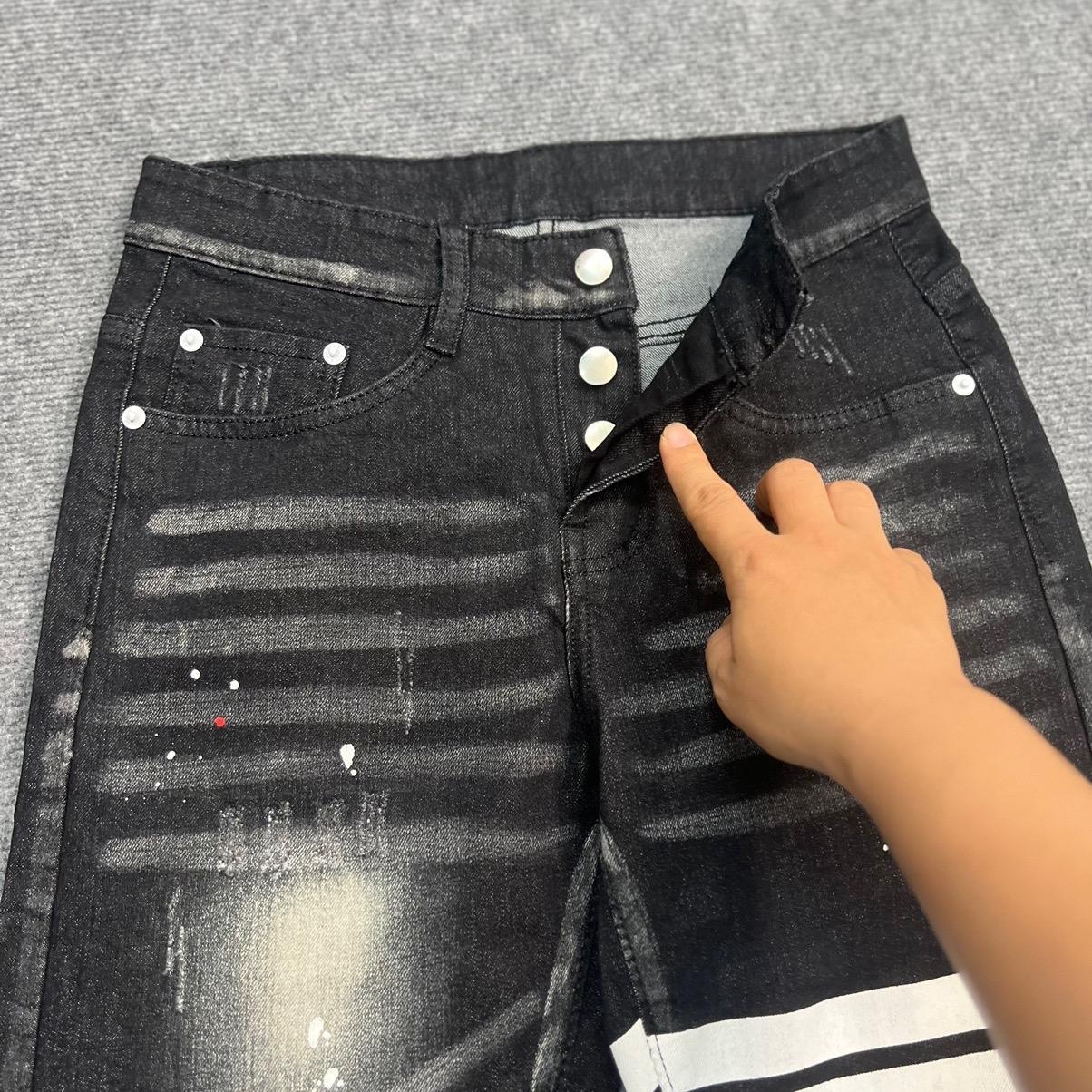 Mã Quần Jean Nam 4 Cúc , Khói Vảy Sơn 4 Vạch.Chất Demin Cotton. Menswear Pants-duoc-ban-tai-BB-STore 2023