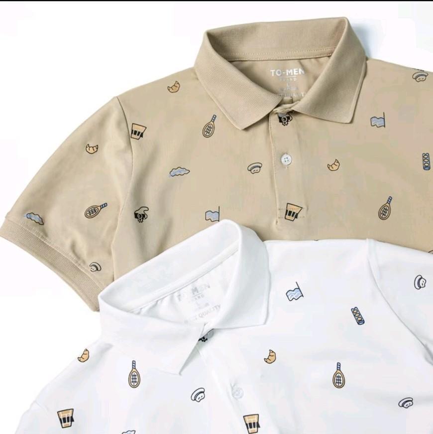 Mã Polo Cao Cấp In Hình Họa Tiết Ticket, Áo Có 2 Màu Be - Trắng Menswear Nam Shirt Ngắn Tay Có Cổ-duoc-ban-tai-BB-STore 2023