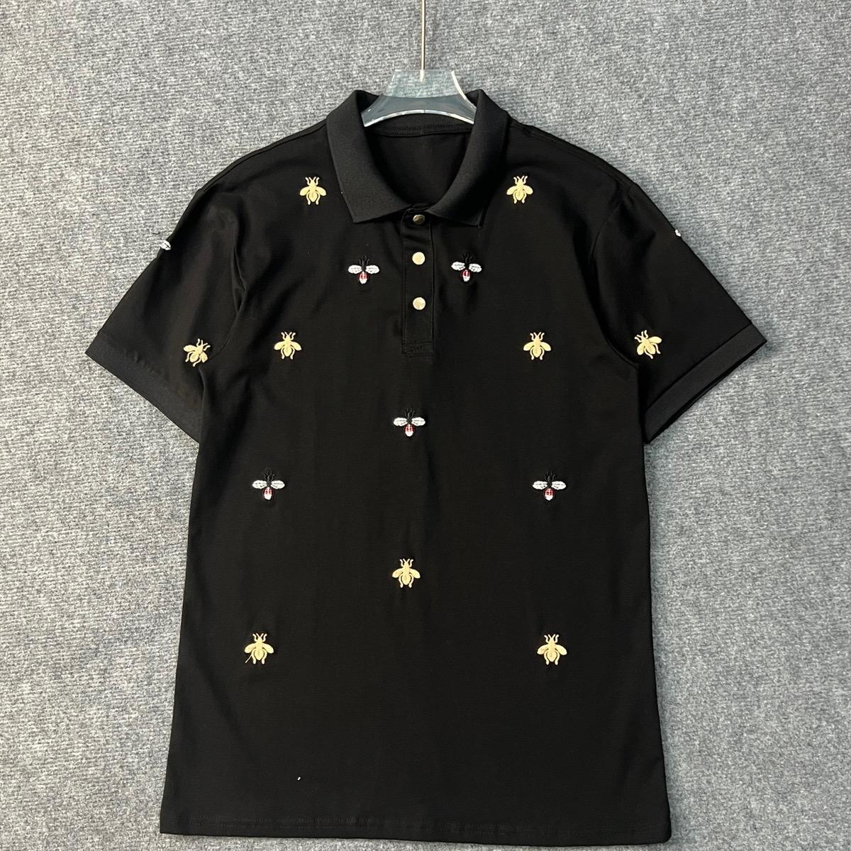 Mã Áo Thun Trụ Nam Cao Cấp Thêu Ong Cúc Kim Loại  Bấm, Áo Có 2 Màu Đen Trắng, Chất Cotton Co Dãn. Menswear Polo Có Cổ Shirt-duoc-ban-tai-BB-STore 2023