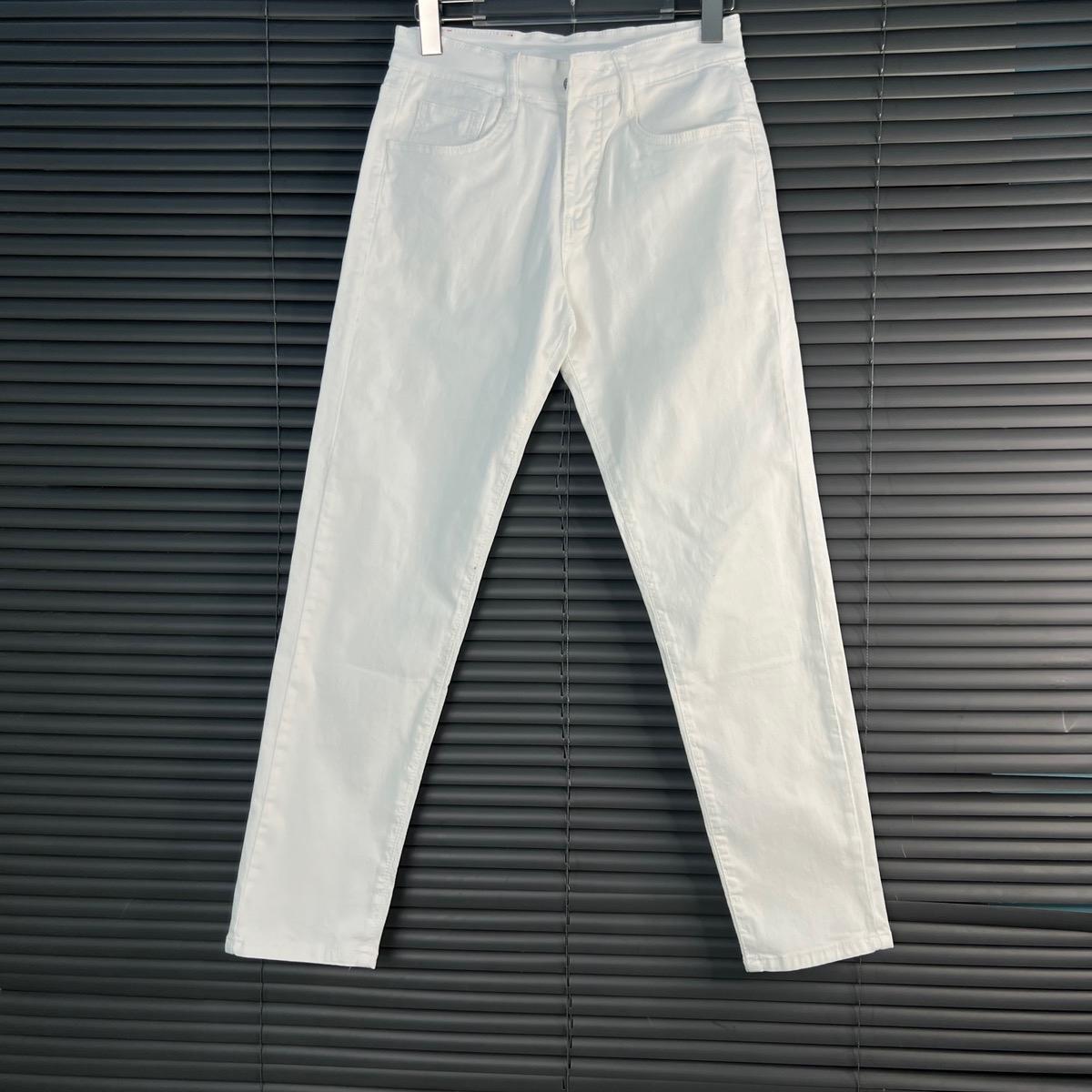 Quần Jean Nam Cao Cấp Trơn Trắng - Đen, Co Giản . Menswear Pants Cotton Có Túi Màu Trắng-duoc-ban-tai-BB-STore 2023
