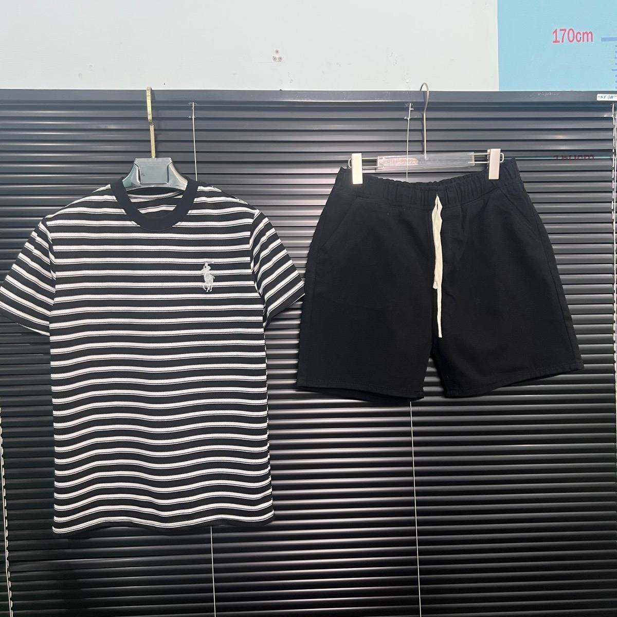 Set Phối Áo Thun Tròn Thêu Ngựa + Quần Short Jean Chun. Menswear Nam-duoc-ban-tai-BB-STore 2023