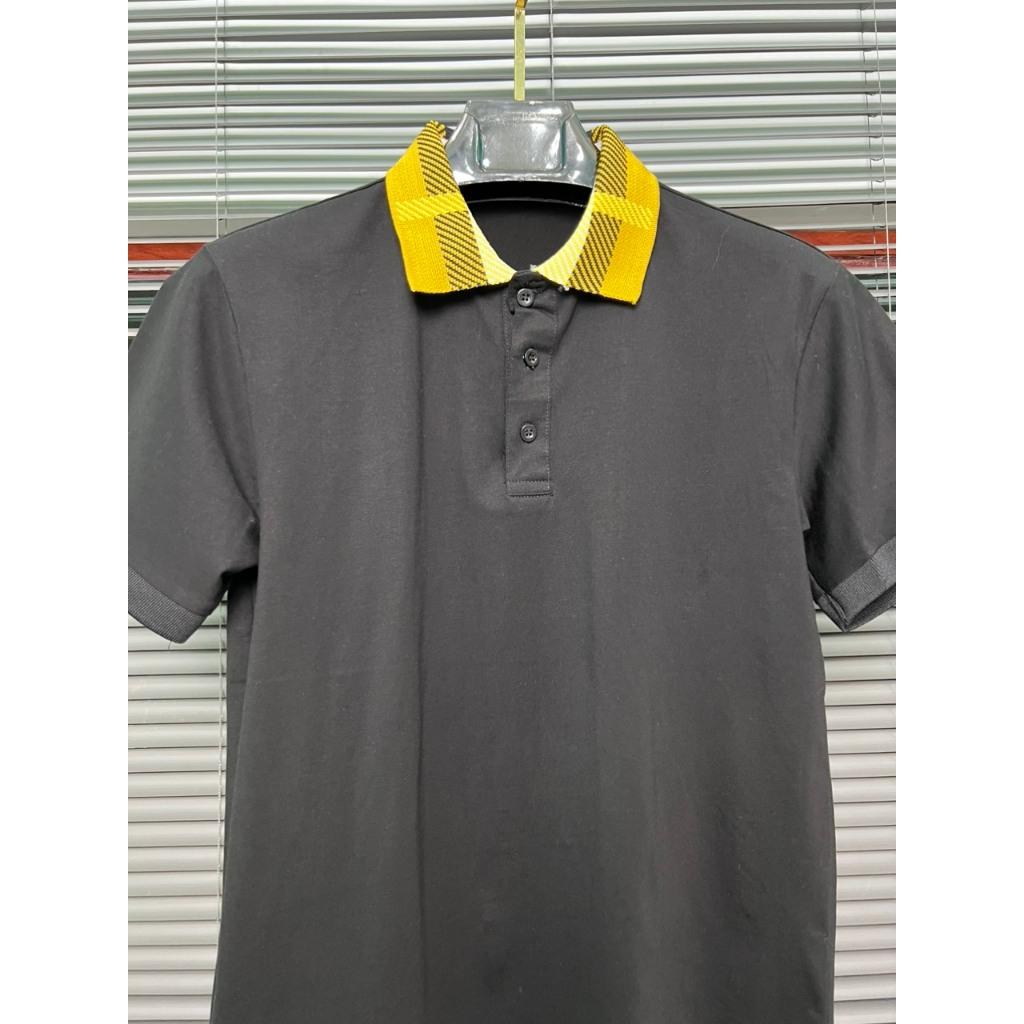 MÃ ÁO THUN TRỤ CAO CẤP BO CỔ DỆT KẺ VÀNG, ÁO CÓ 2 MÀU ĐEN- TRẮNG, CHẤT COTTON CO DANCX-duoc-ban-tai-BB-STore 2023