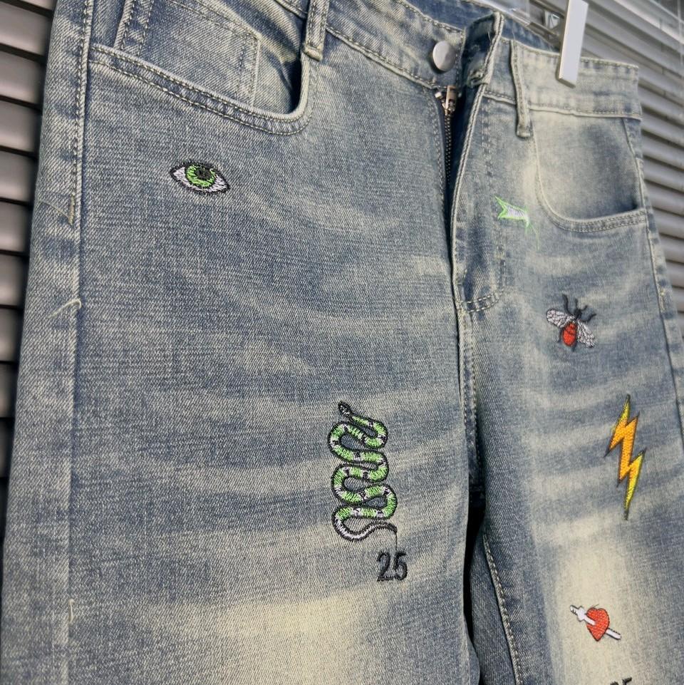 Quần Jean Nam Hoạ Tiết Thêu G.C.C ,Co Giản,  From Chuẩn . Menswear Cotton Có Túi-duoc-ban-tai-BB-STore 2023