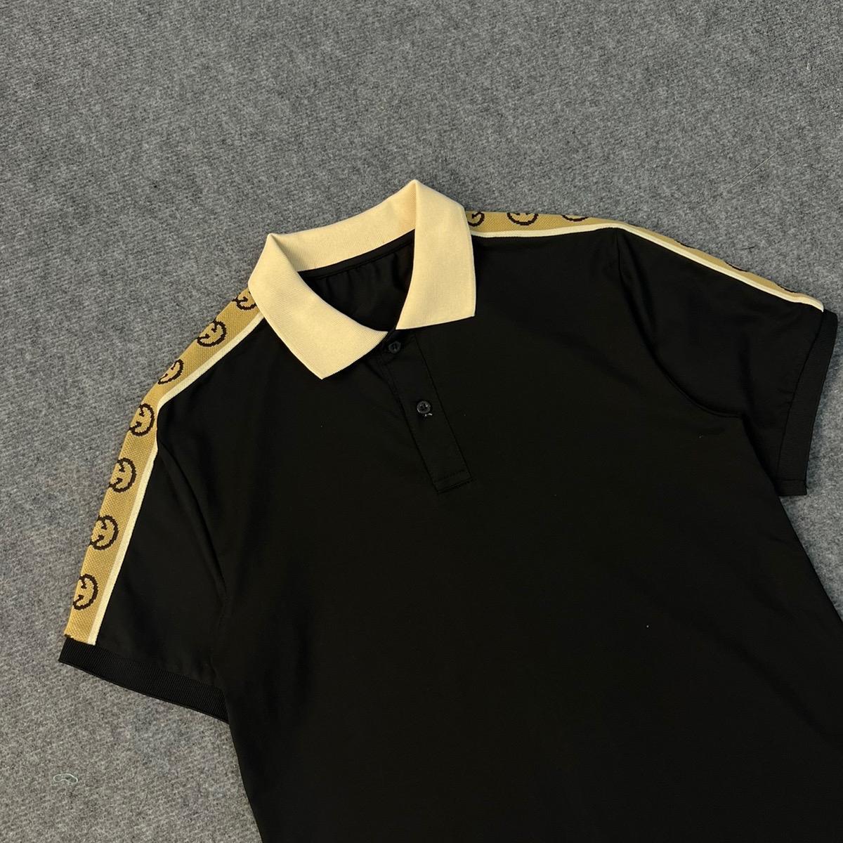 Áo Polo gg Cổ Trụ  Phối Viền Vai Sang Trọng Tinh Tế, Áo Có 2 Màu Đen Trắng,Chất Liệu Cotton Co Dãn . Menswear Nam Shirt Có Cổ Ngắn Tay-duoc-ban-tai-BB-STore 2023