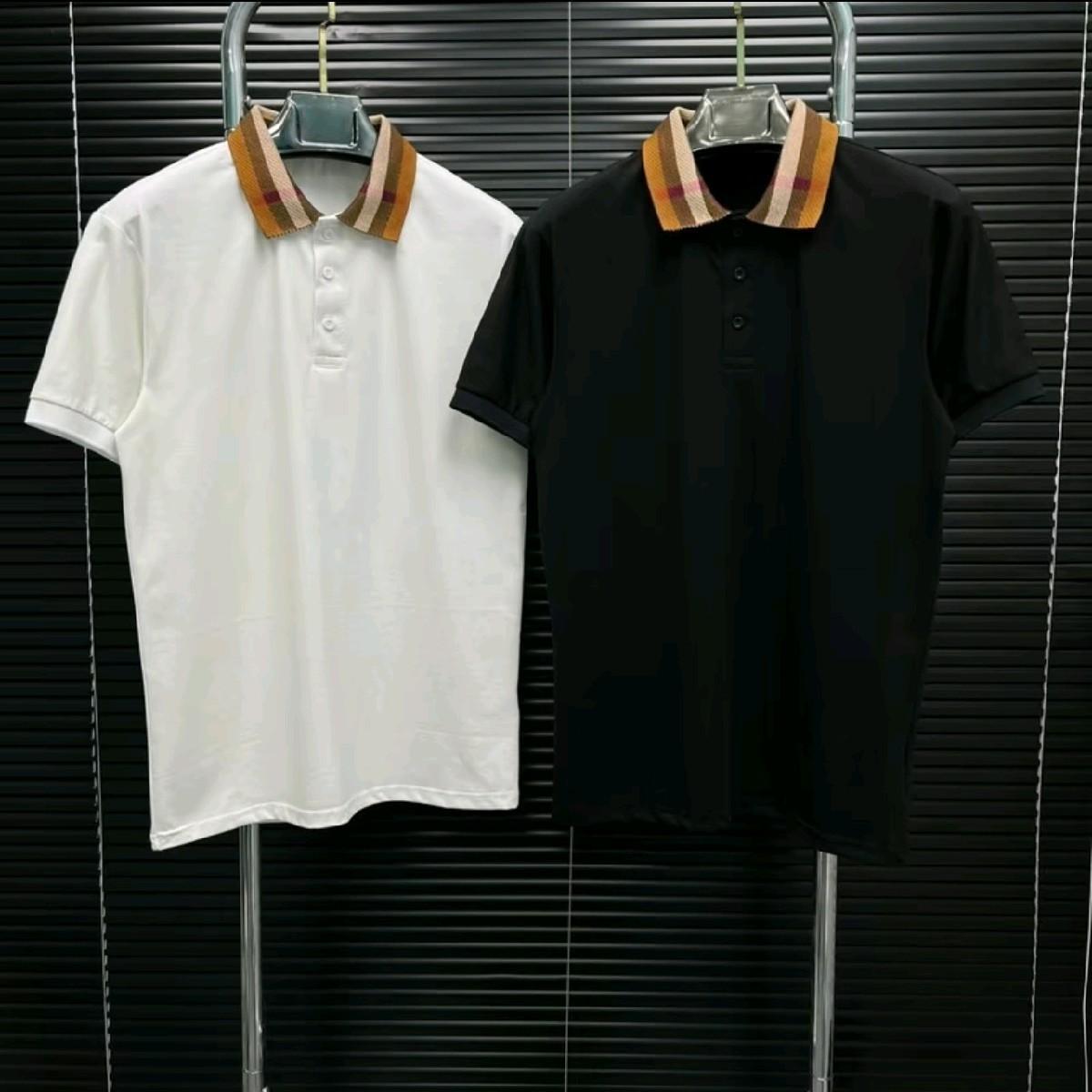 Mã Áo Thun Trụ Bo Cổ Dệt Hoạ Tiết B.R, Áo Có 2 Màu Đen Trắng, Chất Cotton. Menswear Nam Polo-duoc-ban-tai-BB-STore 2023