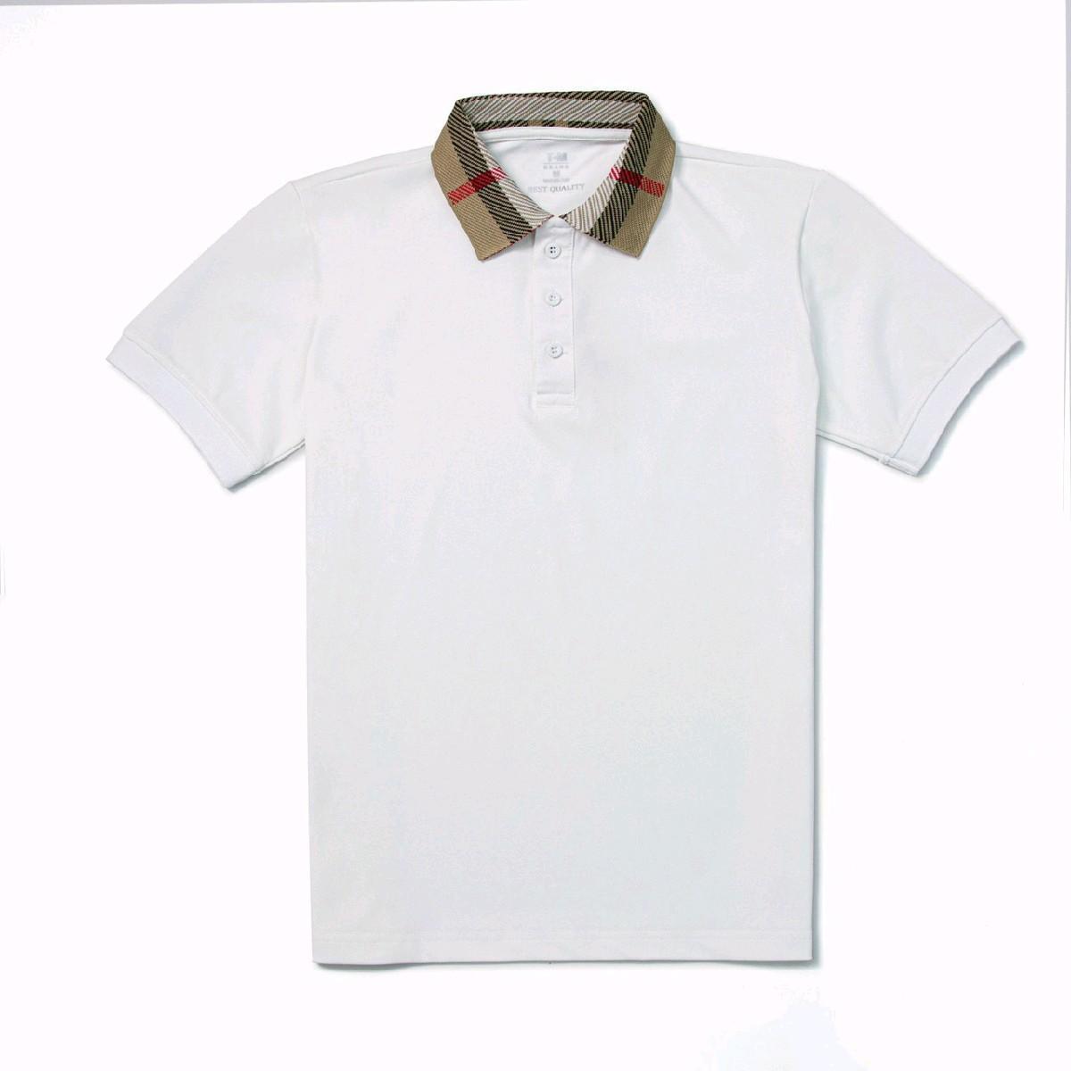 Mã Áo Polo Nam Bo Cổ Dệt Phối Họa Tiết B.R   Áo Có 3 Màu Đen- Trắng- Đỏ, Chất liệu cotton gai  dệt kim sợi nhỏ.Menswear Nam Shirt Ngắn Tay Có Cổ thông thường thanh lịch Tay Ngắn-duoc-ban-tai-BB-STore 2023