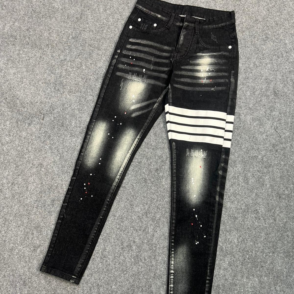 Mã Quần Jean Nam 4 Cúc , Khói Vảy Sơn 4 Vạch.Chất Demin Cotton. Menswear Pants-duoc-ban-tai-BB-STore 2023