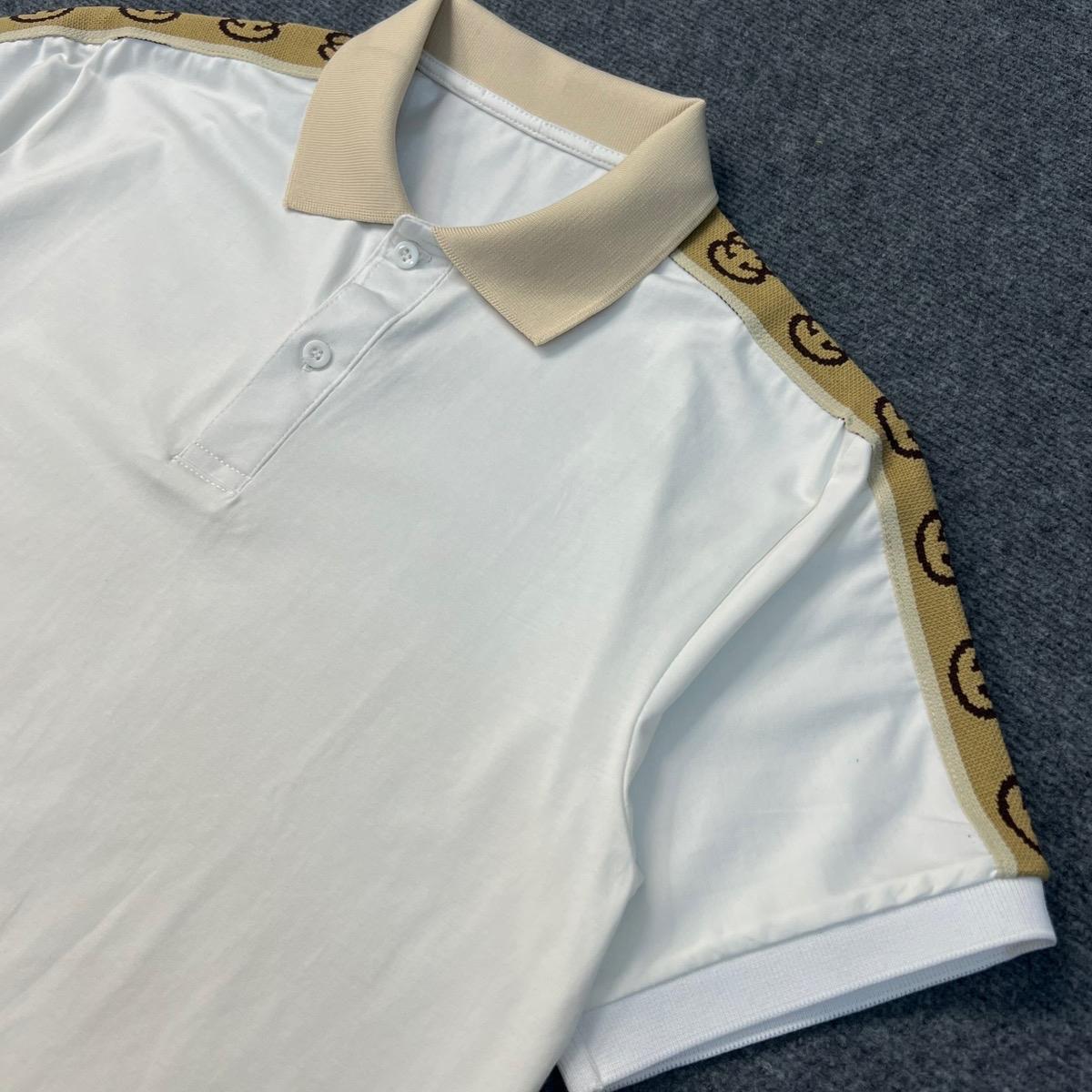 Áo Polo gg Cổ Trụ  Phối Viền Vai Sang Trọng Tinh Tế, Áo Có 2 Màu Đen Trắng,Chất Liệu Cotton Co Dãn . Menswear Nam Shirt Có Cổ Ngắn Tay-duoc-ban-tai-BB-STore 2023