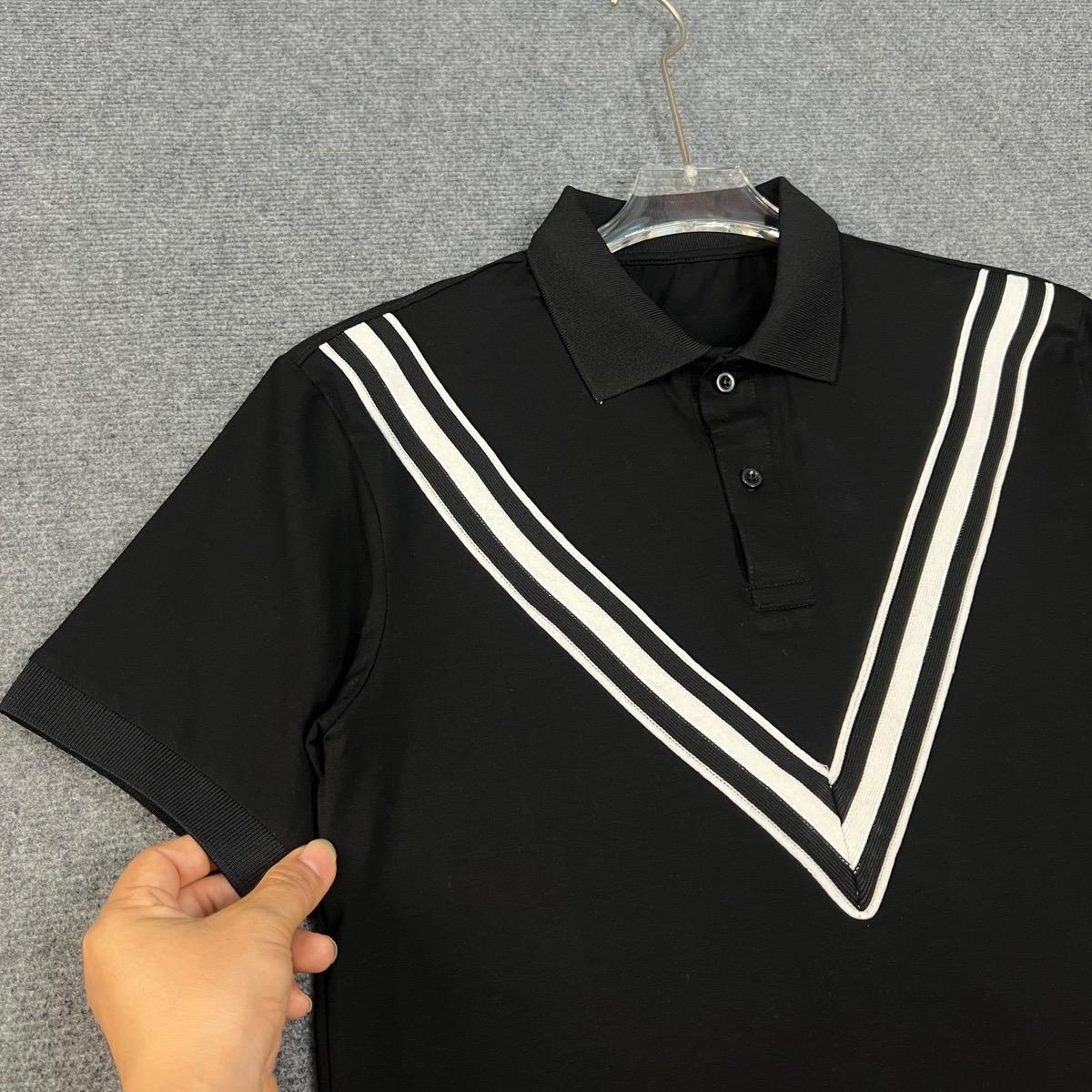 Set Áo Polo Nam Đen V Phối Quần Jean Nam Xám Rách 668. Menswear Cotton-duoc-ban-tai-BB-STore 2023