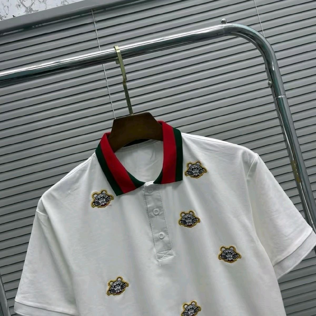 Mã Áo Thun Trụ Cao Cấp Nam Thêu Hình Con Hổ, Áo Có 2 Màu  Đen -Trắng, Chất Cotton Co Dãn Menswear Polo Có Cổ áo polo  con hổ áo polo  thêu hổ Ngắn Tay Shirt-duoc-ban-tai-BB-STore 2023