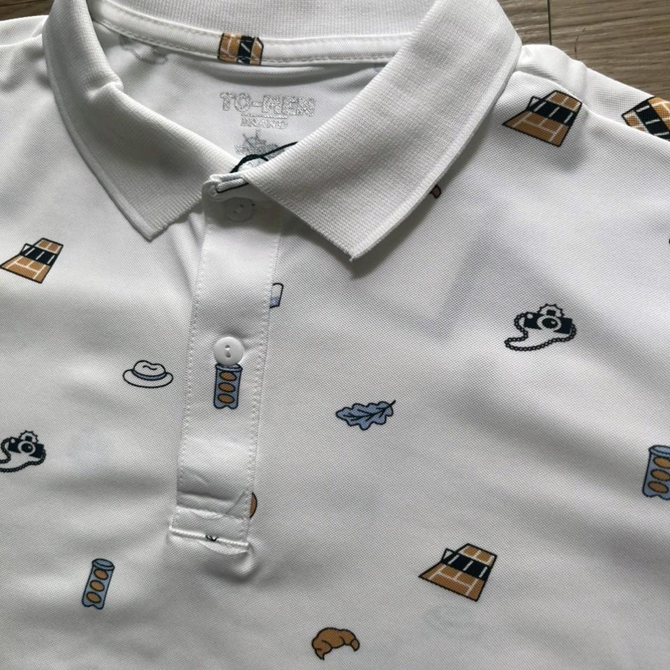 Mã Polo Cao Cấp In Hình Họa Tiết Ticket, Áo Có 2 Màu Be - Trắng Menswear Nam Shirt Ngắn Tay Có Cổ-duoc-ban-tai-BB-STore 2023