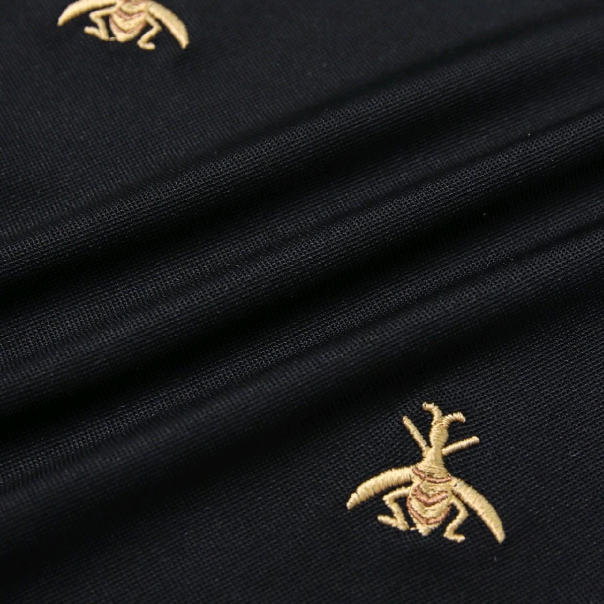 Mã Polo Cao Cấp Họa Tiết Thêu Hình Con Ong, Áo Có 2 Màu  Đen- Trắng Menswear Áo Shirt Có Cổ thông thường thanh lịch Ngắn Tay-duoc-ban-tai-BB-STore 2023