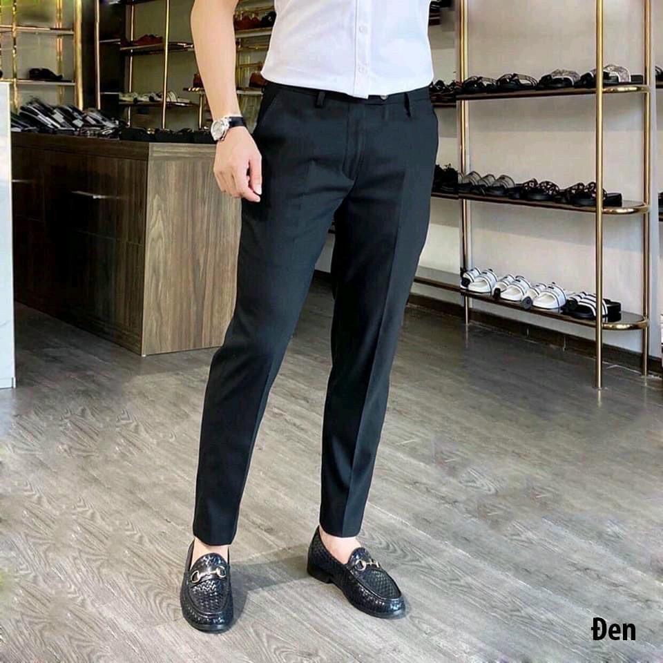 Mã Quần Tây Âu Cao Cấp Co Dãn Dáng Hàn Quốc , Quần Có 3 Màu Đen - Xám- Kem Menswear Nam Pants Jean-duoc-ban-tai-BB-STore 2023