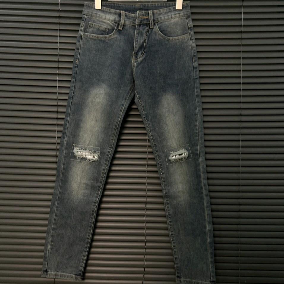 Mã Quần Jean Nam Màu Xanh Rách Gối Bạ 2M MSP 04. Menswear Cotton Có Túi Pants-duoc-ban-tai-BB-STore 2023