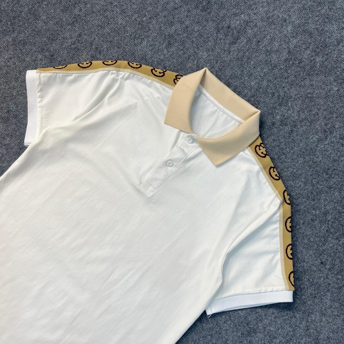 Áo Polo gg Cổ Trụ  Phối Viền Vai Sang Trọng Tinh Tế, Áo Có 2 Màu Đen Trắng,Chất Liệu Cotton Co Dãn . Menswear Nam Shirt Có Cổ Ngắn Tay-duoc-ban-tai-BB-STore 2023