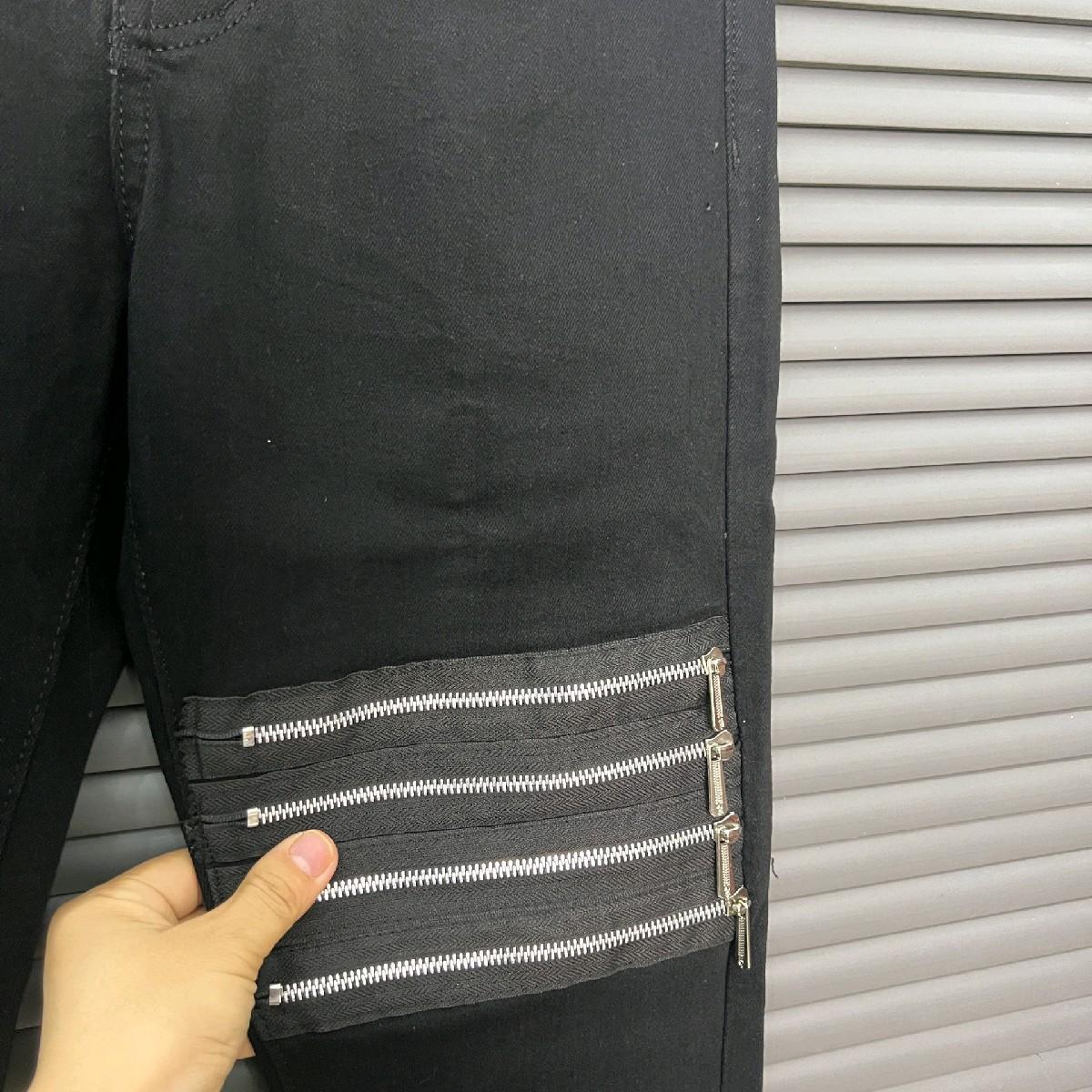 Mã Quần Jean Nam Đen Cao Cấp  4 Khoá Kéo Ở Gối, Chất Liệu Demin Cotton Co Giản. Menswear Pants Có Túi-duoc-ban-tai-BB-STore 2023
