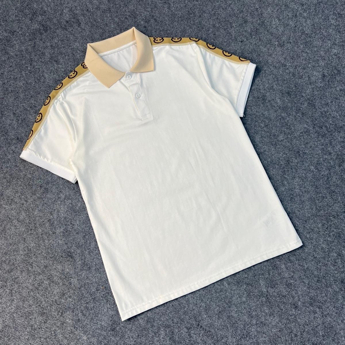 Áo Polo gg Cổ Trụ  Phối Viền Vai Sang Trọng Tinh Tế, Áo Có 2 Màu Đen Trắng,Chất Liệu Cotton Co Dãn . Menswear Nam Shirt Có Cổ Ngắn Tay-duoc-ban-tai-BB-STore 2023