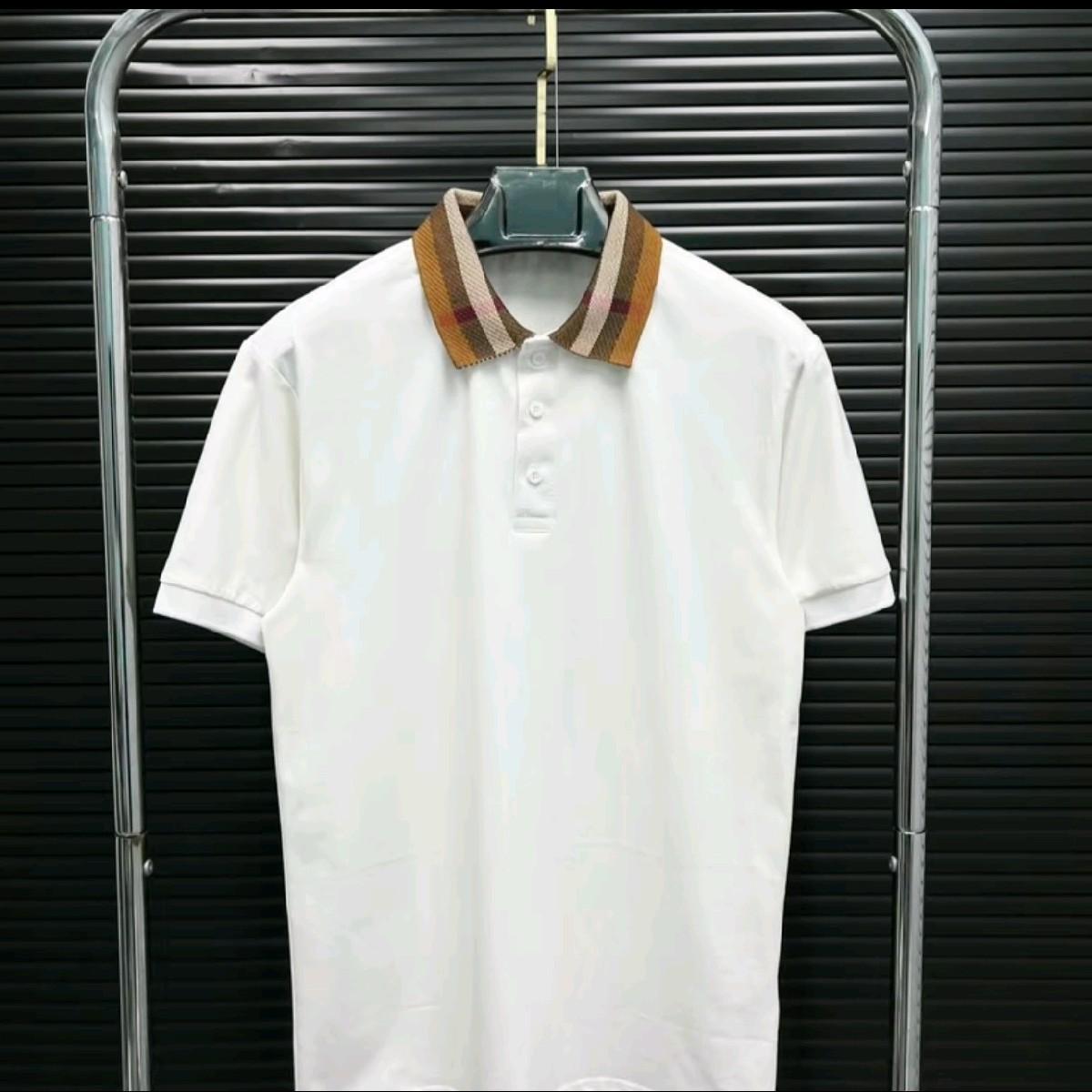 Mã Áo Thun Trụ Bo Cổ Dệt Hoạ Tiết B.R, Áo Có 2 Màu Đen Trắng, Chất Cotton. Menswear Nam Polo-duoc-ban-tai-BB-STore 2023