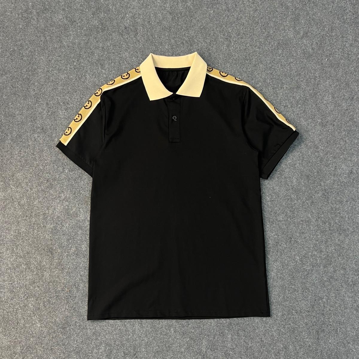 Áo Polo gg Cổ Trụ  Phối Viền Vai Sang Trọng Tinh Tế, Áo Có 2 Màu Đen Trắng,Chất Liệu Cotton Co Dãn . Menswear Nam Shirt Có Cổ Ngắn Tay-duoc-ban-tai-BB-STore 2023