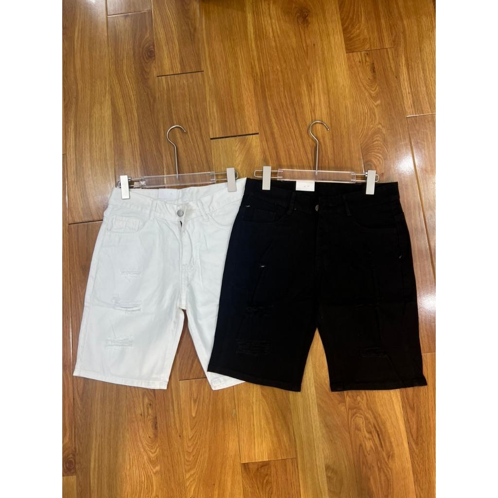 Mã quần short jean rách trắng- đen-duoc-ban-tai-BB-STore 2023