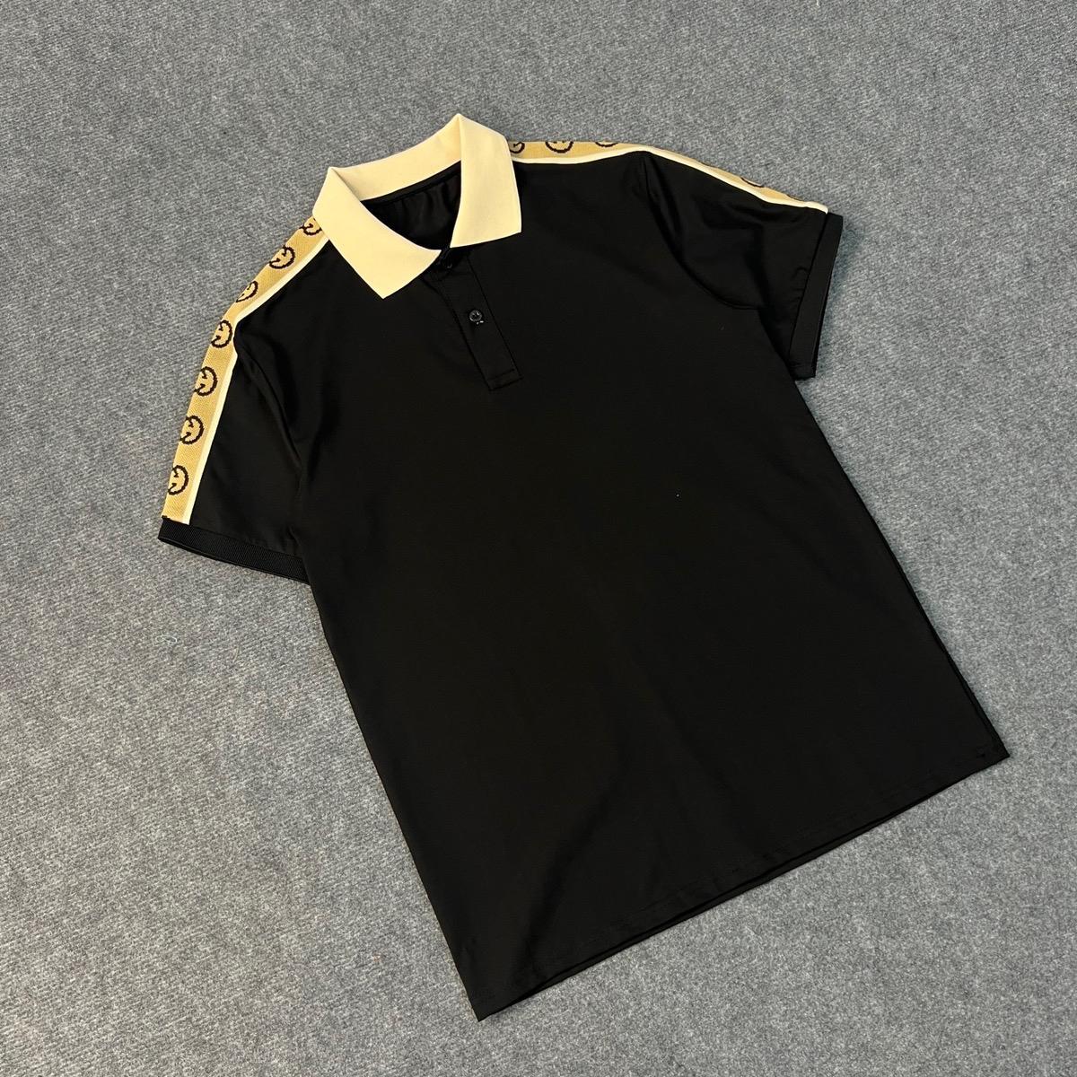 Áo Polo gg Cổ Trụ  Phối Viền Vai Sang Trọng Tinh Tế, Áo Có 2 Màu Đen Trắng,Chất Liệu Cotton Co Dãn . Menswear Nam Shirt Có Cổ Ngắn Tay-duoc-ban-tai-BB-STore 2023