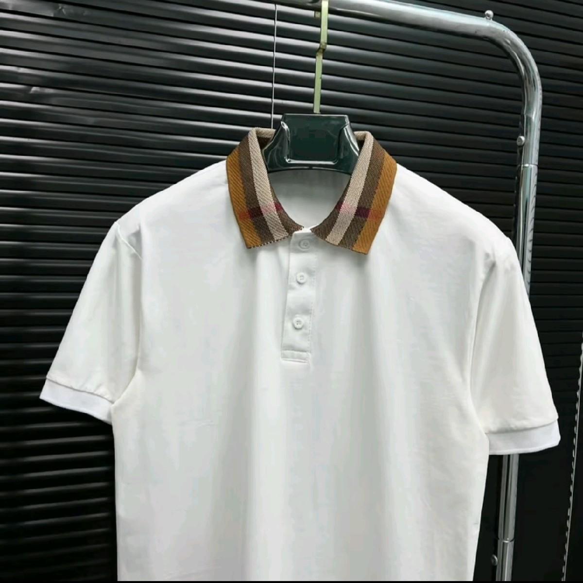 Mã Áo Thun Trụ Bo Cổ Dệt Hoạ Tiết B.R, Áo Có 2 Màu Đen Trắng, Chất Cotton. Menswear Nam Polo-duoc-ban-tai-BB-STore 2023