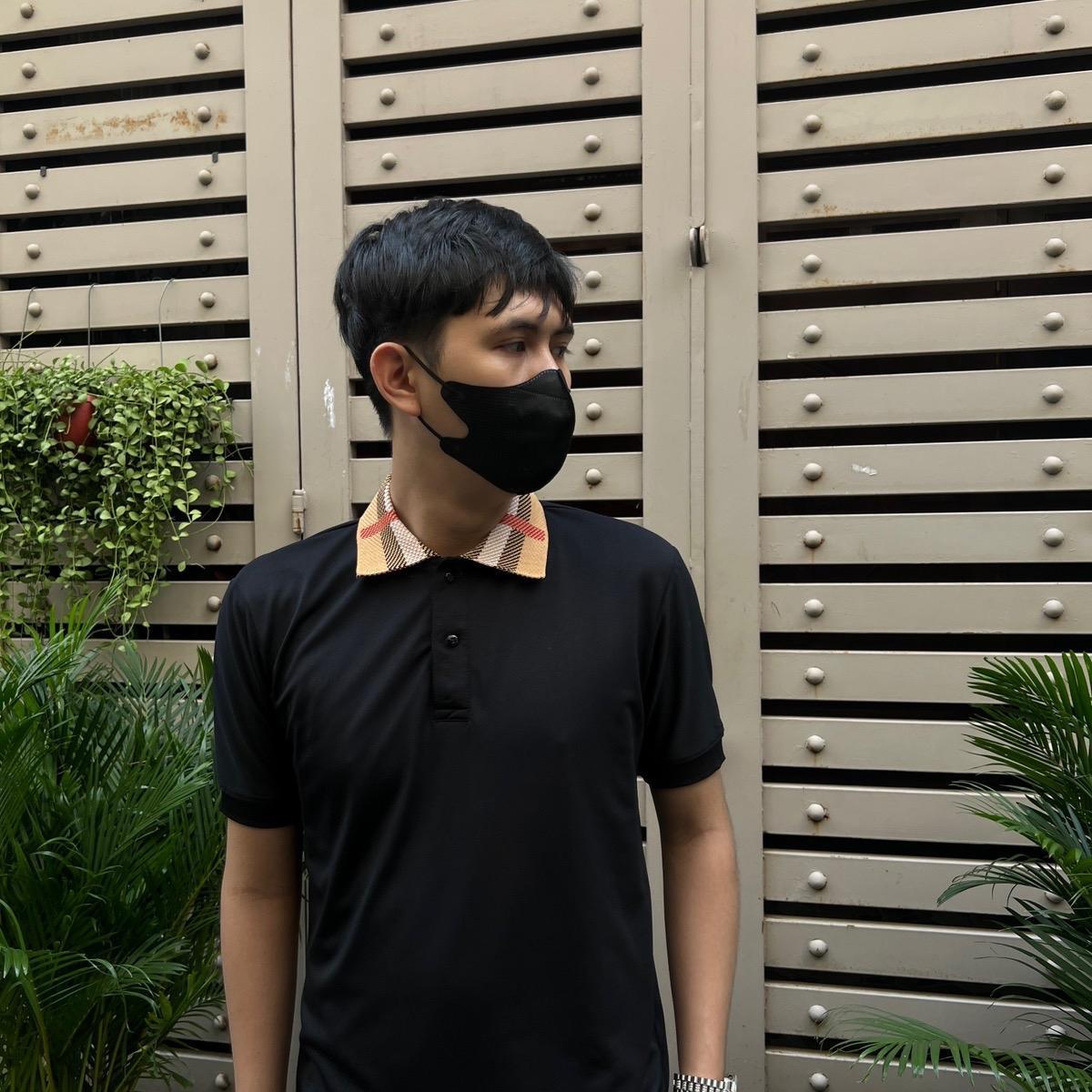 Áo Polo Nam Cao Cấp Bo Cổ Dệt Gai Hoạ Tiết B.R - Chất Cotton Gai Dệt Kim Sợi Nhỏ - Đen/Trắng - Size M/L/XL/XXL Menswear Ngắn Tay-duoc-ban-tai-BB-STore 2023