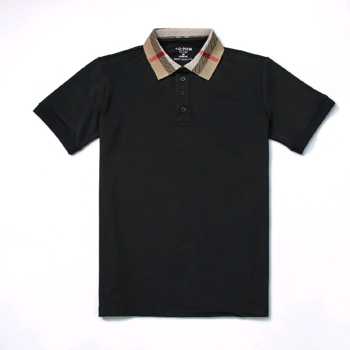 Mã Áo Polo Nam Bo Cổ Dệt Phối Họa Tiết B.R   Áo Có 3 Màu Đen- Trắng- Đỏ, Chất liệu cotton gai  dệt kim sợi nhỏ.Menswear Nam Shirt Ngắn Tay Có Cổ thông thường thanh lịch Tay Ngắn-duoc-ban-tai-BB-STore 2023
