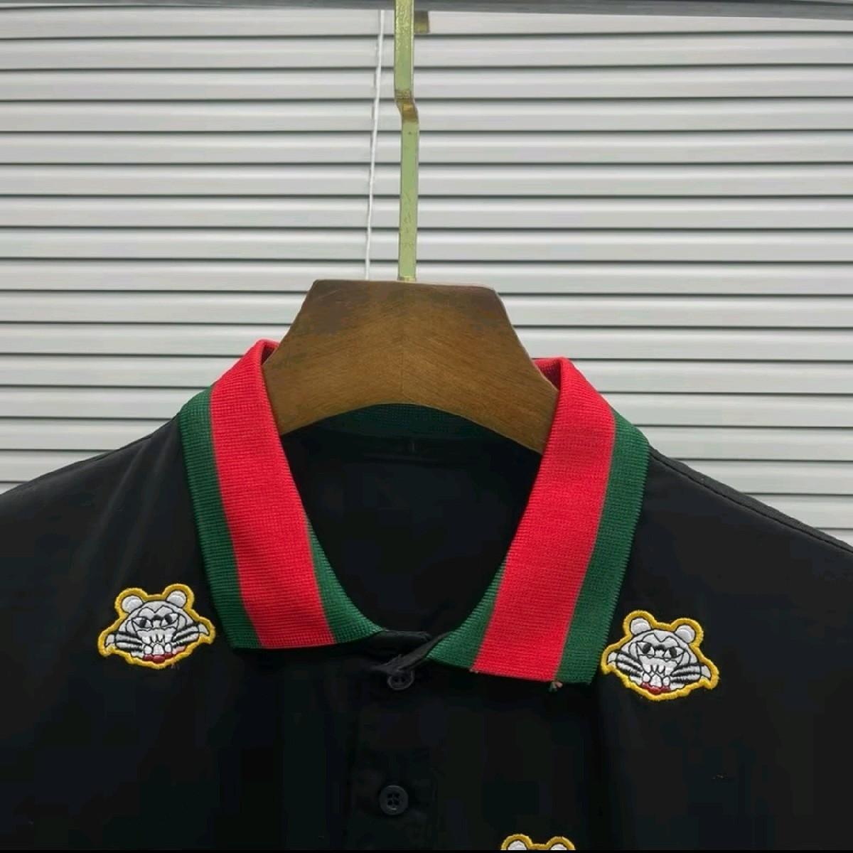 Mã Áo Thun Trụ Cao Cấp Nam Thêu Hình Con Hổ, Áo Có 2 Màu  Đen -Trắng, Chất Cotton Co Dãn Menswear Polo Có Cổ áo polo  con hổ áo polo  thêu hổ Ngắn Tay Shirt-duoc-ban-tai-BB-STore 2023