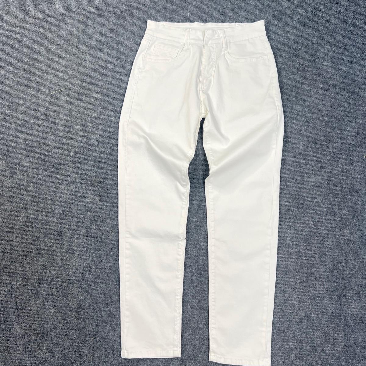 Quần Jean Nam Cao Cấp Trơn Trắng - Đen, Co Giản . Menswear Pants Cotton Có Túi Màu Trắng-duoc-ban-tai-BB-STore 2023