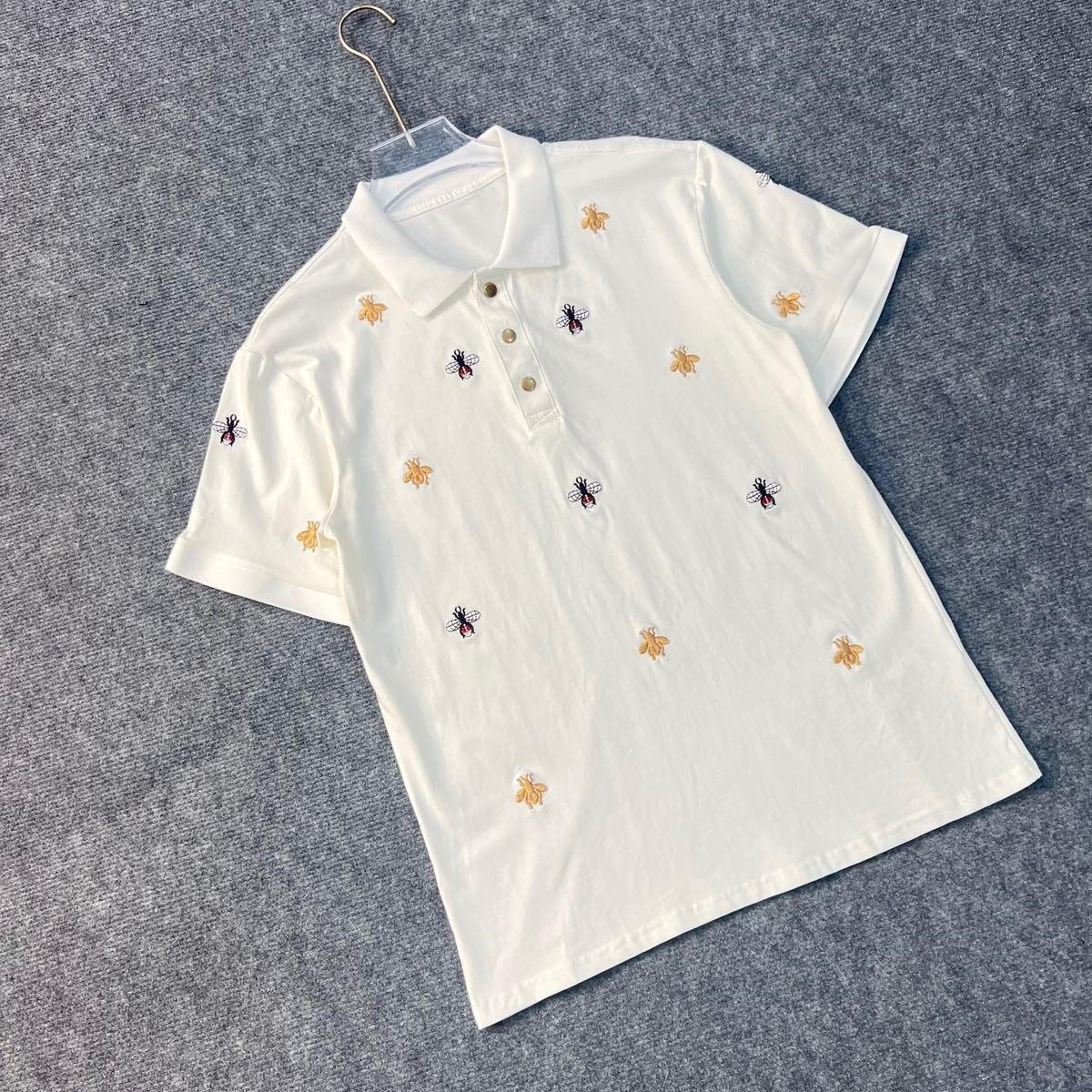 Mã Áo Thun Trụ Nam Cao Cấp Thêu Ong Cúc Kim Loại  Bấm, Áo Có 2 Màu Đen Trắng, Chất Cotton Co Dãn. Menswear Polo Có Cổ Shirt-duoc-ban-tai-BB-STore 2023