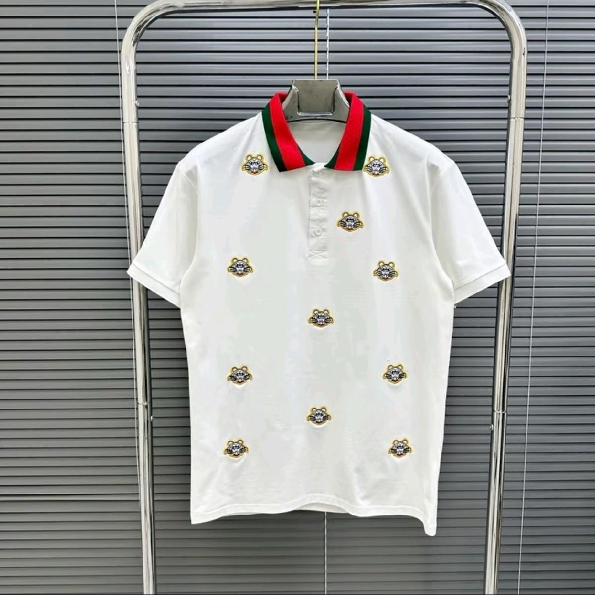 Mã Áo Thun Trụ Cao Cấp Nam Thêu Hình Con Hổ, Áo Có 2 Màu  Đen -Trắng, Chất Cotton Co Dãn Menswear Polo Có Cổ áo polo  con hổ áo polo  thêu hổ Ngắn Tay Shirt-duoc-ban-tai-BB-STore 2023