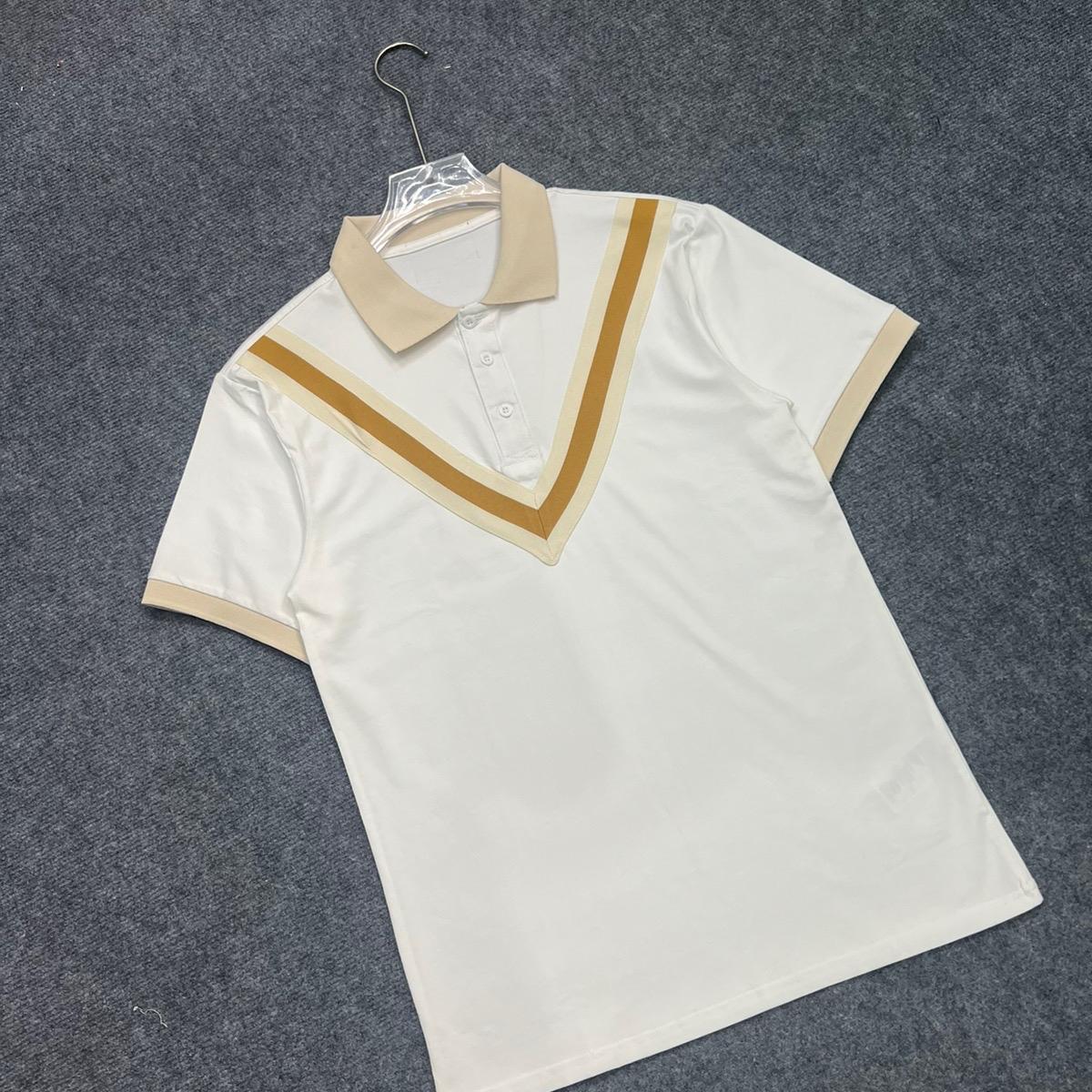 Áo Polo Dệt Viền V Kem  Vàng, Áo Có 2 Màu Đen- Trắng ,Chất Cotton Co Dãn Nam Menswear Polo Có Cổ Shirt Ngắn Tay Tay Ngắn Jean Thun-duoc-ban-tai-BB-STore 2023