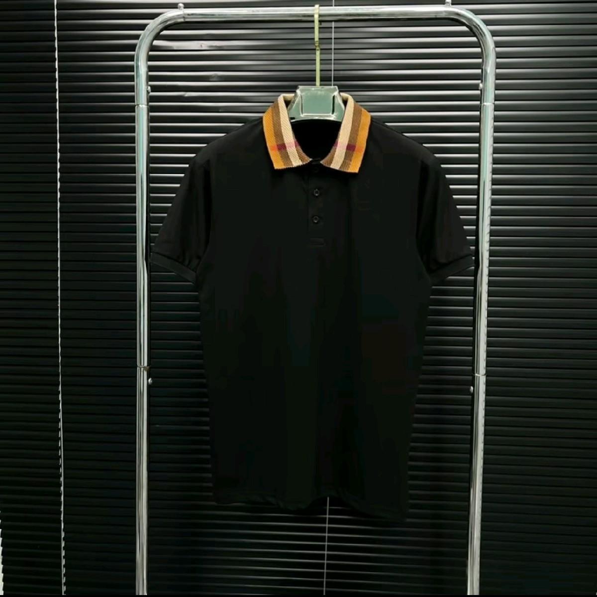 Mã Áo Thun Trụ Bo Cổ Dệt Hoạ Tiết B.R, Áo Có 2 Màu Đen Trắng, Chất Cotton. Menswear Nam Polo-duoc-ban-tai-BB-STore 2023