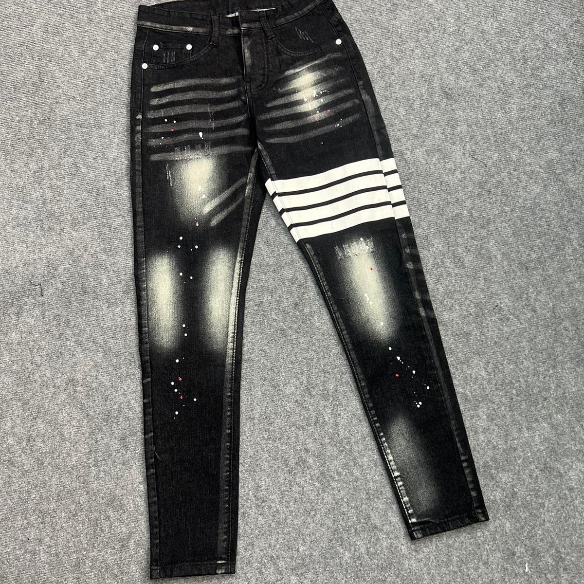 Mã Quần Jean Nam 4 Cúc , Khói Vảy Sơn 4 Vạch.Chất Demin Cotton. Menswear Pants-duoc-ban-tai-BB-STore 2023