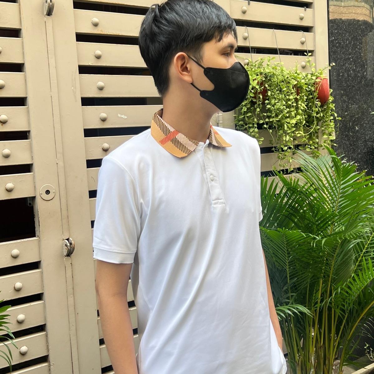 Áo Polo Nam Cao Cấp Bo Cổ Dệt Gai Hoạ Tiết B.R - Chất Cotton Gai Dệt Kim Sợi Nhỏ - Đen/Trắng - Size M/L/XL/XXL Menswear Ngắn Tay-duoc-ban-tai-BB-STore 2023