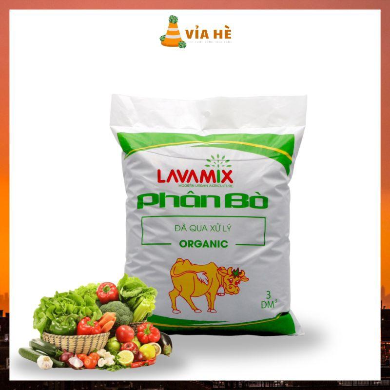 Phân bò hưu cơ đã qua xử lý túi 3dm LAVAMIX giàu dinh dưởng cung cấp cho cây trồng rau màu-duoc-ban-tai-Vỉa Hè Garden