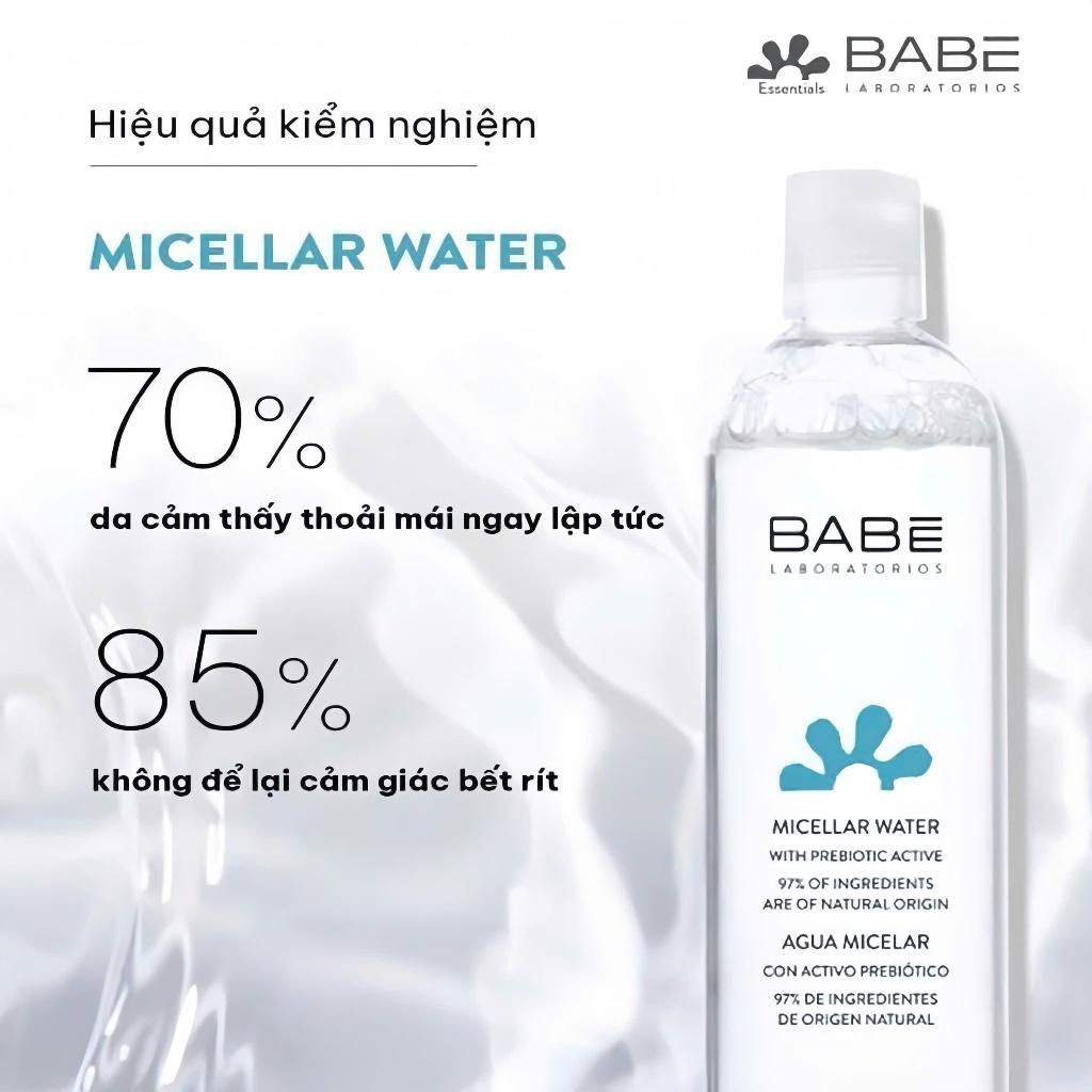 Tẩy trang làm sạch cho da nhạy cảm BABE Essentials Prebiotic Micellar Water 250ml-duoc-ban-tai-Tiệm Nhà Mịn