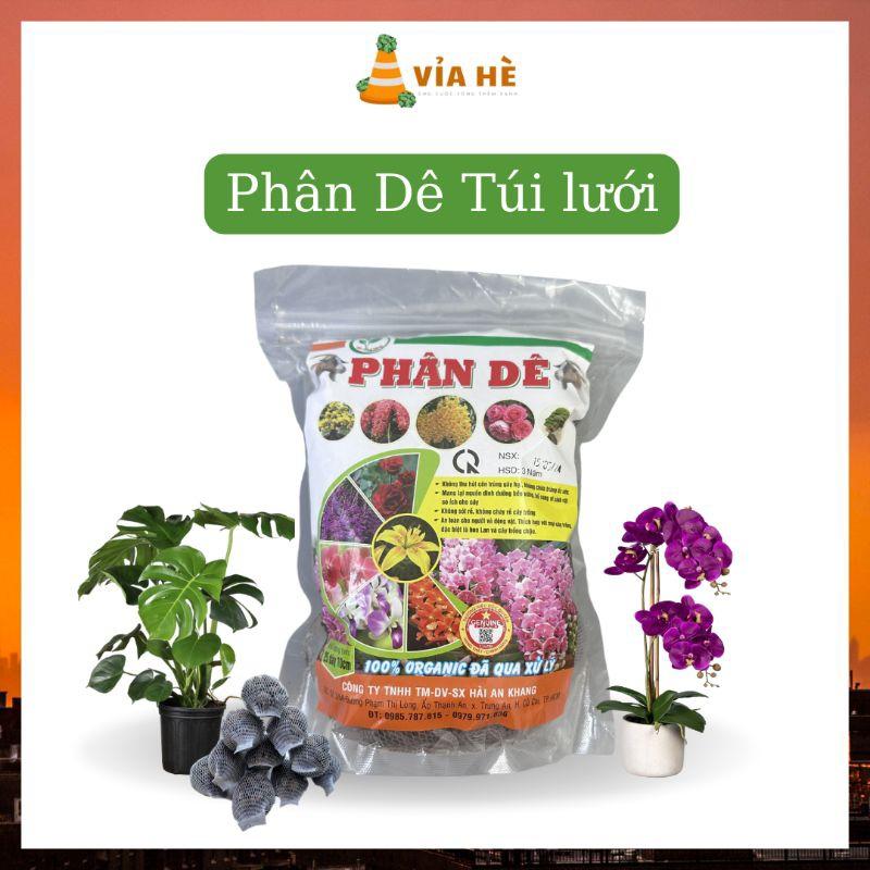 Phân Dê Trồng Lan, Kiểng Lá, VIAHE, Bao 25 Túi Lưới 10cm, Đã Qua Xử Lý Giảm Mùi, Dưởng Thân Kích Rễ, Ra Hoa, Bao 25 tép-duoc-ban-tai-Vỉa Hè Garden