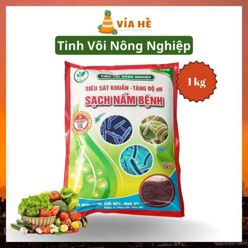 Tinh Vôi Nông Nghiệp Túi 1kg Siêu Sát Khuẩn Sạch Mầm Bệnh, Cải Tạo Đất Ổn Định Độ PH-duoc-ban-tai-Vỉa Hè Garden