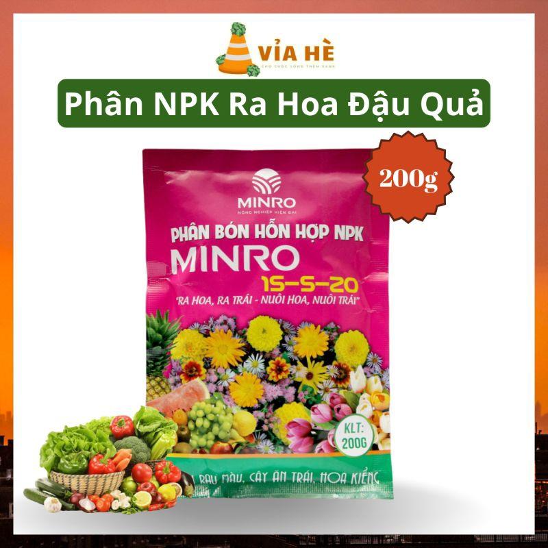 Phân Bón Tổng Hợp NPK Minro 15-5-20 túi 200g, Chuyên Cho Cây Ăn Trái Và Hoa Kiểng-duoc-ban-tai-Vỉa Hè Garden