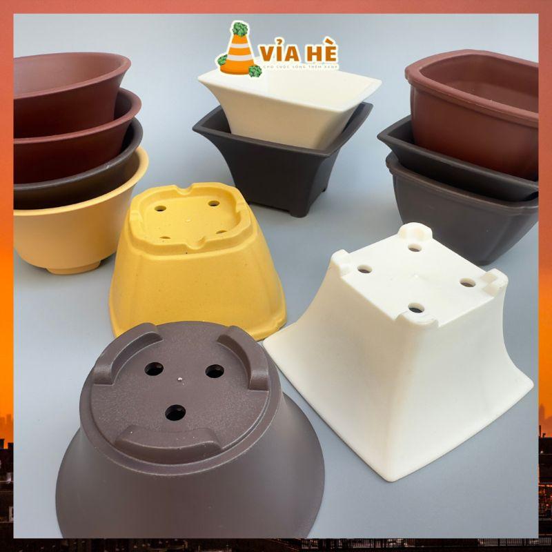 Chậu nhựa cứng mini VIAHE trồng sen đá, xương rồng, bonsai hàng nhập khẩu-duoc-ban-tai-Vỉa Hè Garden