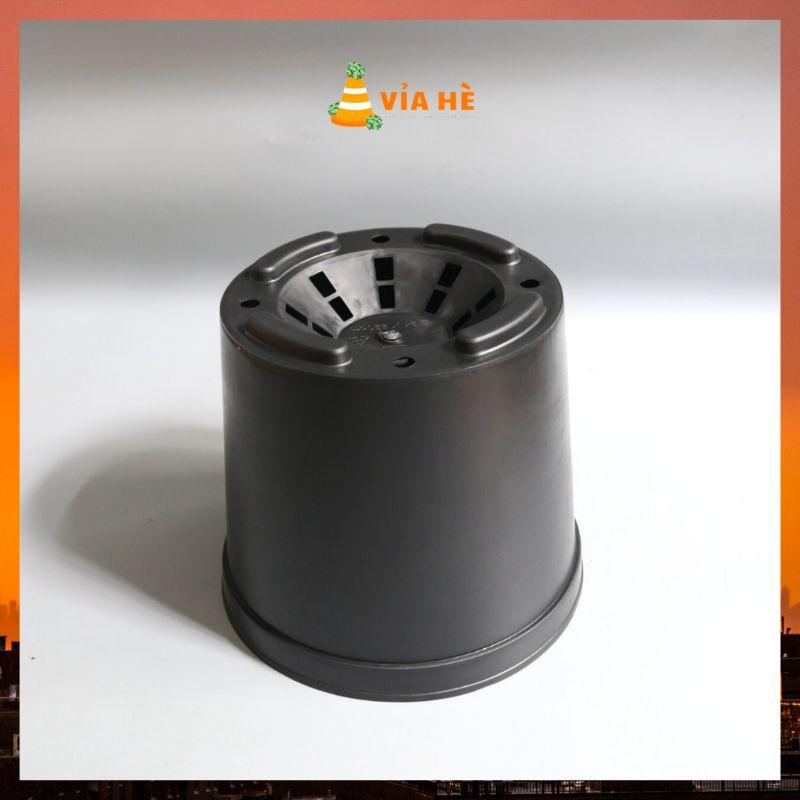 Chậu nhựa đen cứng tròn lớn 24x22 cm, 28x24cm THAKICO giá tại xưởng, trồng cây cảnh hoa rau sân thượng-duoc-ban-tai-Vỉa Hè Garden
